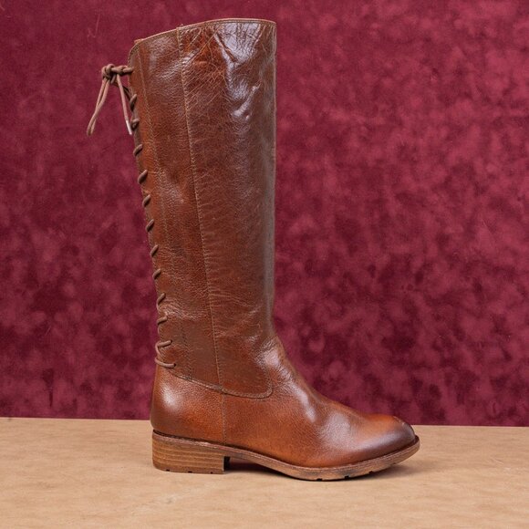 Sofft Women Sharnell II Brown Leather Back Lace-up Rust Riding Knee Boots 9.5 - Picture 4 of 10